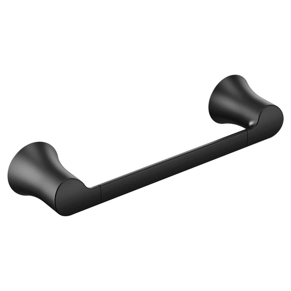 Matte Black Modern Wall Mounted Towel Bar, 9-inch