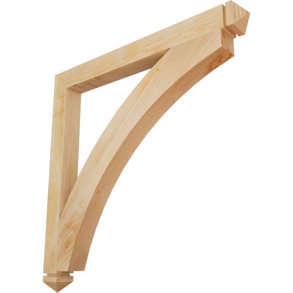 Ekena Millwork 4 in. x 44 in. x 44 in. Douglas Fir Thorton Arts and Crafts Rough Sawn Bracket