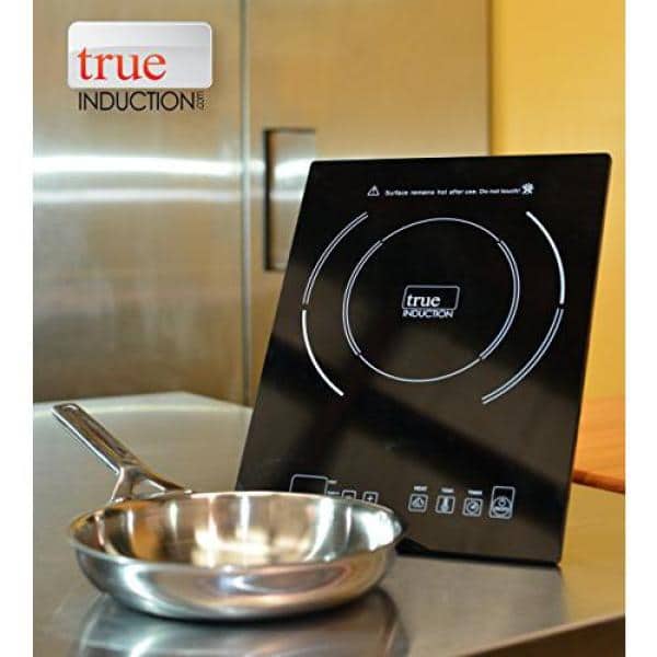 True Induction TI-1B 12 in. Single Element Black Induction Glass-Ceramic Cooktop 1750W 858UL Certified