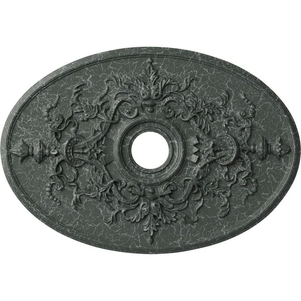 Ekena Millwork 1-5/8" x 30-3/4" x 21-1/4" Polyurethane Alexa Ceiling Medallion, Athenian Green Crackle