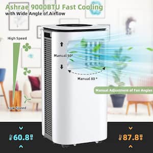 6,500 BTU Portable Air Conditioner Cools 350 Sq. Ft. with Dehumidifier and 2 Fan Speeds in White