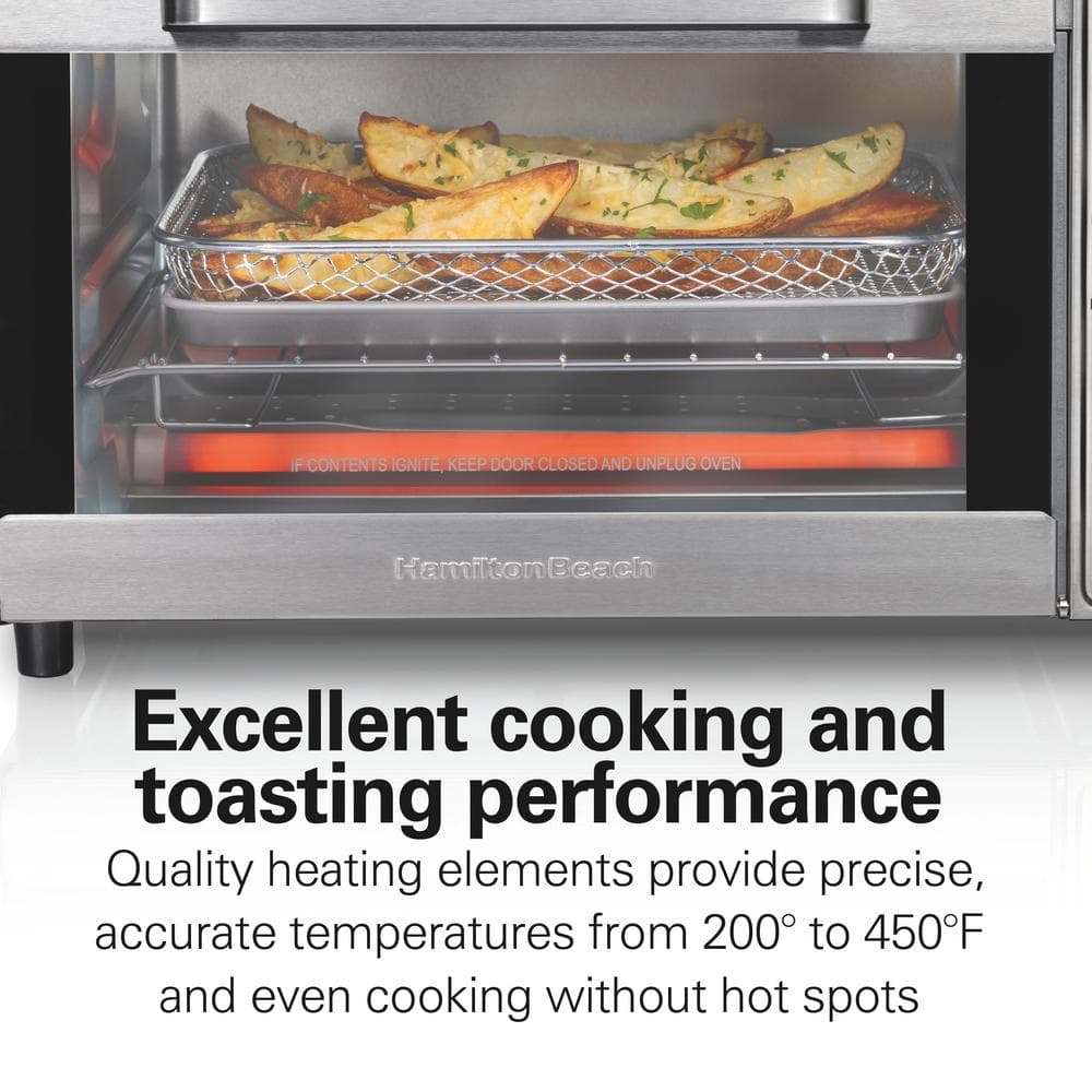 Stainless Steel 4-Slice Air Fryer Toaster Oven with Auto Shutoff