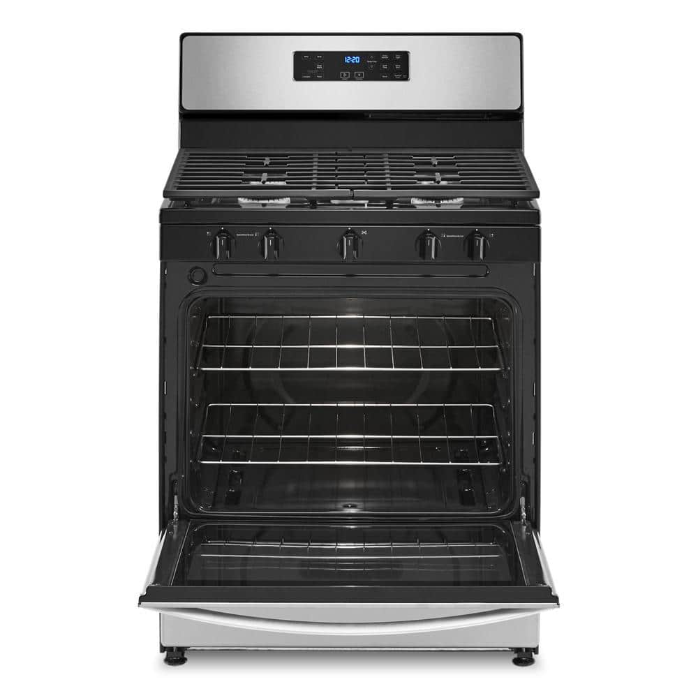 Whirlpool 30" Stainless Steel Freestanding Gas Range with 5 Burners
