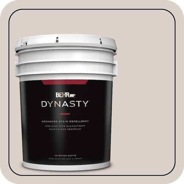 BEHR DYNASTY 5 gal. #N200-1 Moth Gray Matte Interior Stain-Blocking Paint & Primer
