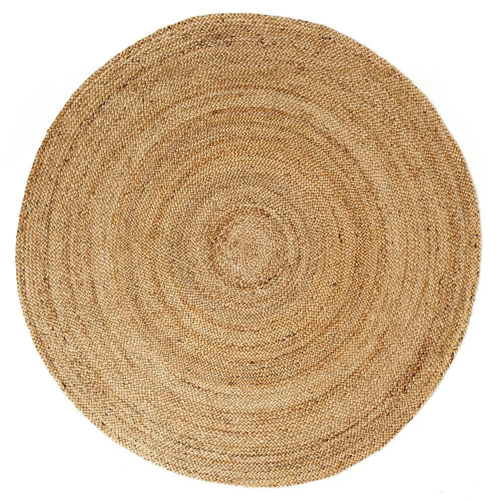 Kerala Natural Brown Jute 6 ft. x 6 ft. Round Area Rug