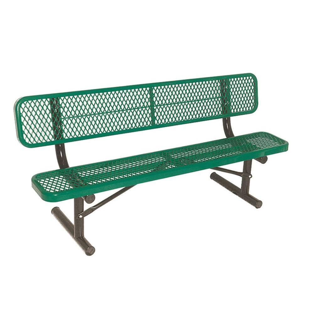 6 ft. Diamond Green Commercial Park Portable Bench with Back Surface Mount price history on PriceWatchPro