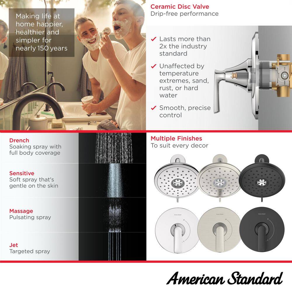 Brushed Nickel Wall Mounted Shower Trim Kit with Lever Handle