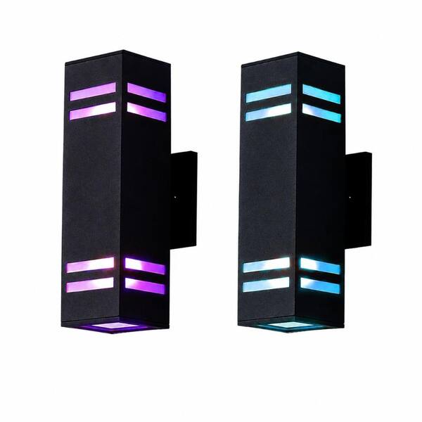 13 in 1200 Lumens RGB Color Changing Black LED Vanity Light Bar with Dusk to Dawn and Remote Control