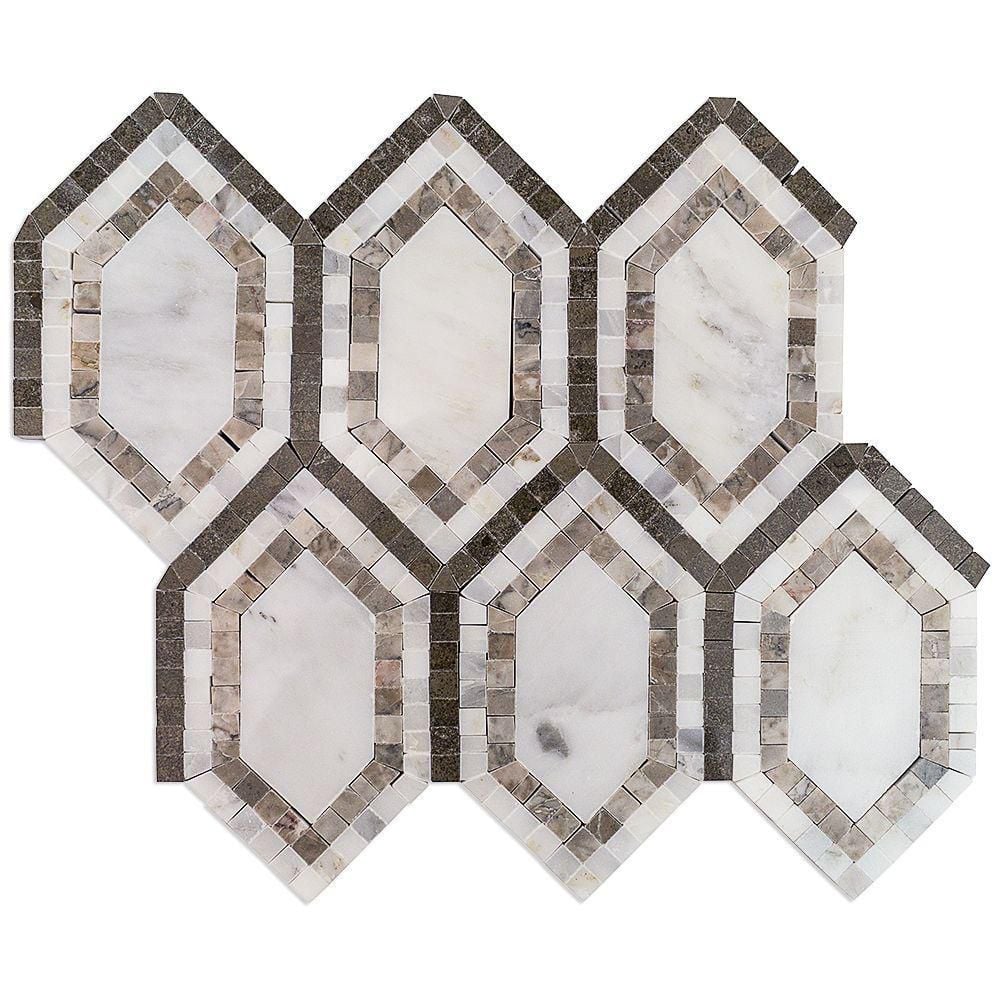 Infinite Asian Statuary 5 in. x 0.39 in. Polished Marble Floor and Wall Mosaic Tile Sample price history on PriceWatchPro