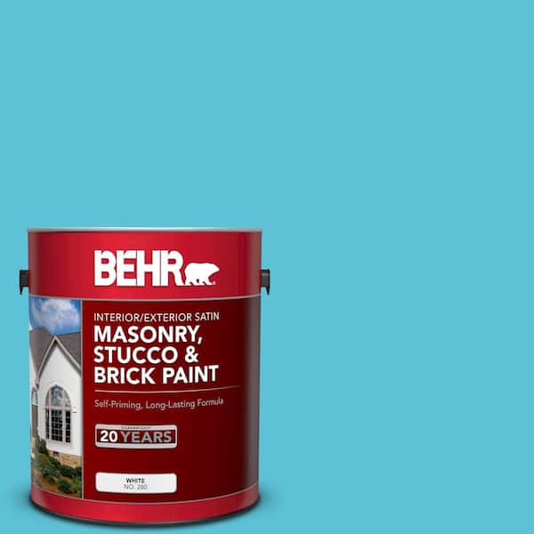BEHR 1 gal. #P480-4 Rushing Stream Satin Interior/Exterior Masonry, Stucco and Brick Paint