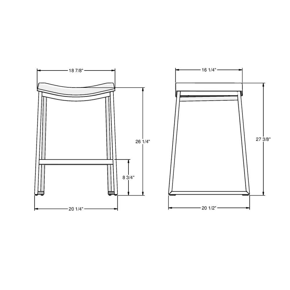 David 26" Black Faux Leather and Metal Backless Counter Stool