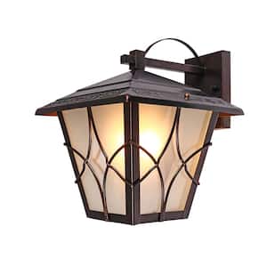 Topeka 11.8 in. H Ancient Red Hardwired Outdoor Wall Lantern Sconce