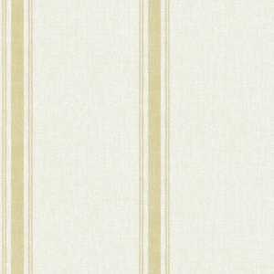 Linette Wheat Fabric Stripe Matte Pre-pasted Paper Wallpaper