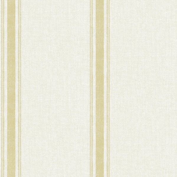 Linette Wheat Fabric Stripe Matte Pre-pasted Paper Wallpaper