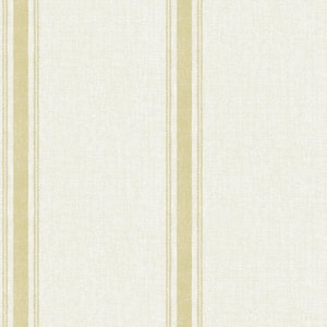 Yellow Linette Wheat Fabric Stripe Wallpaper Sample