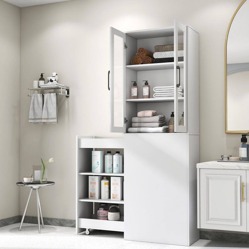 Ximuprmy Multi-Functional 24 in. W x 12 in. D x 71 in. H White