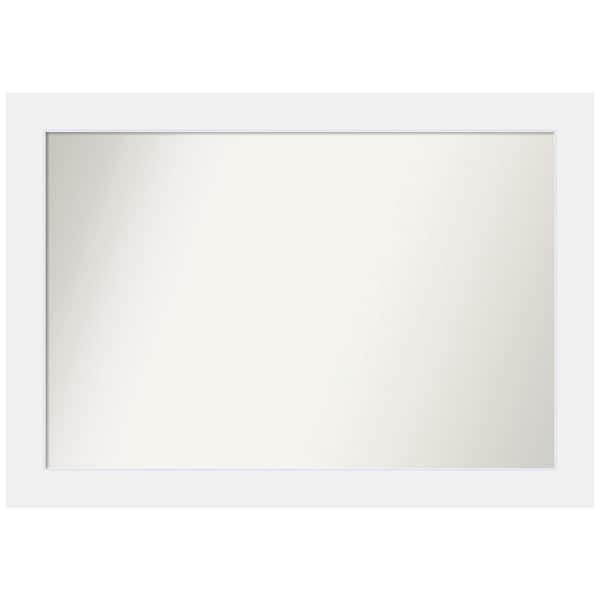 Amanti Art Corvino White 41 in. x 29 in. Non-Beveled Classic Rectangle Wood Framed Wall Mirror in White