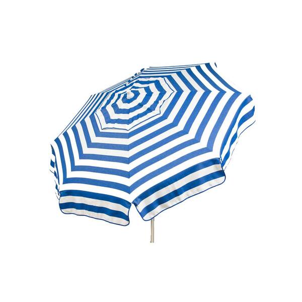 DestinationGear Italian 7.5 ft. Aluminum Drape Tilt Patio Umbrella in Blue and White Acrylic