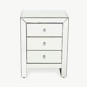 Lucretia Mirrored 3-Drawer Accent Table