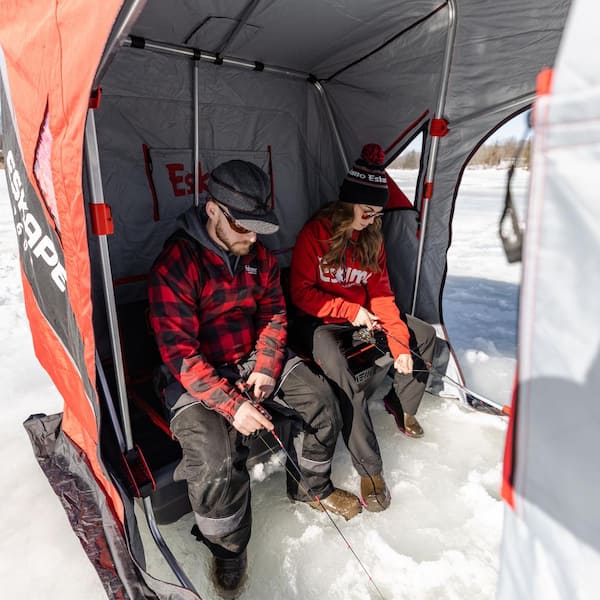 Eskimo Eskape 2000 Sled Ice Fishing Shelter, Insulated, Red/Black