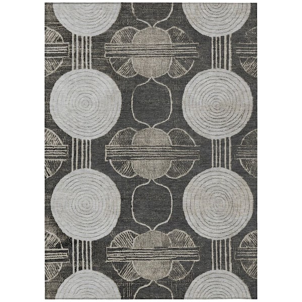 Chantille Machine Washable Indoor/Outdoor Abstract ACN3064 Graphite 10 ft. x 14 ft. Area Rug