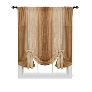 Ombre 50 in. W x 63 in. L Polyester Light Filtering Window Panel in Sandstone