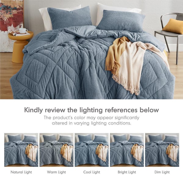 Kyla 3-Piece Blue Microfiber King/Cal King Comforter Set