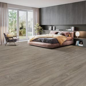 Proteco+ Natural Gray Oak 12mm T x 6.41 in. W Uniclic HDF AC4 Waterproof Laminate Wood Flooring (21.2 sq. ft./Case)
