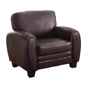 Viggo Dark Brown Faux Leather Arm Chair