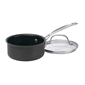 Chef's Classic 1 qt. Hard-Anodized Aluminum Nonstick Saute Pan in Black with Glass Lid