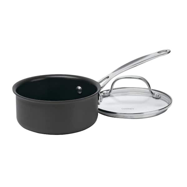 Cuisinart Chef's Classic 1 qt. Hard-Anodized Aluminum Nonstick Saute Pan in  Black with Glass Lid 619-14 - The Home Depot