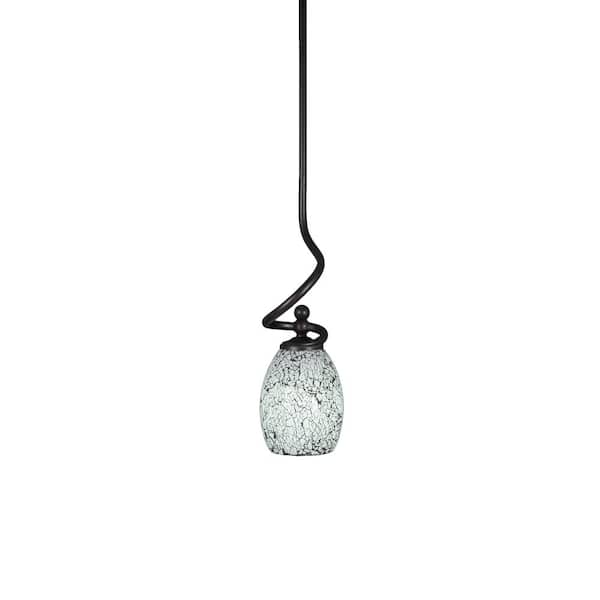 Unbranded Royale 100 W 1-Light Dark Granite Standard Mini Pendant Light with Glass Shade