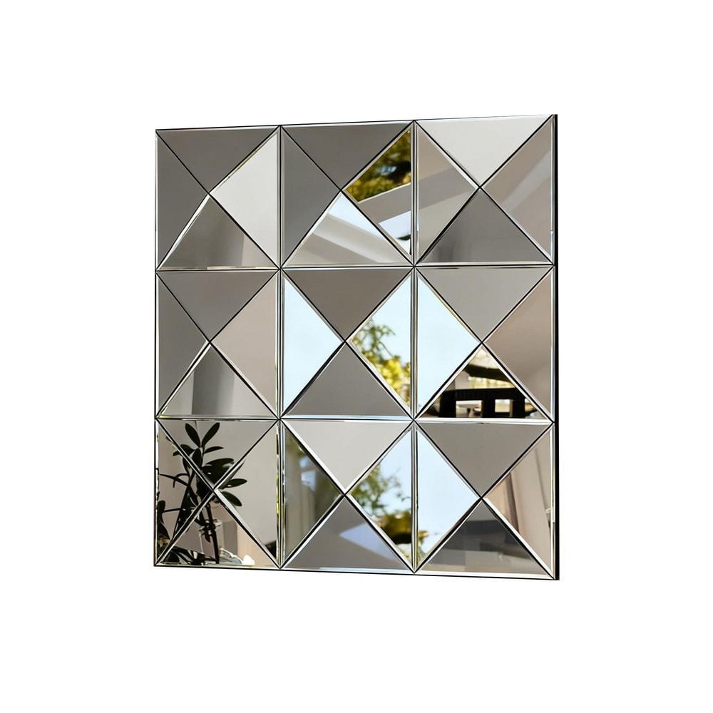 31.50 in. W x 31.50 in. H Square Framed Beveled Glass Wall Mount Bathroom Vanity Mirror in Black price history on PriceWatchPro
