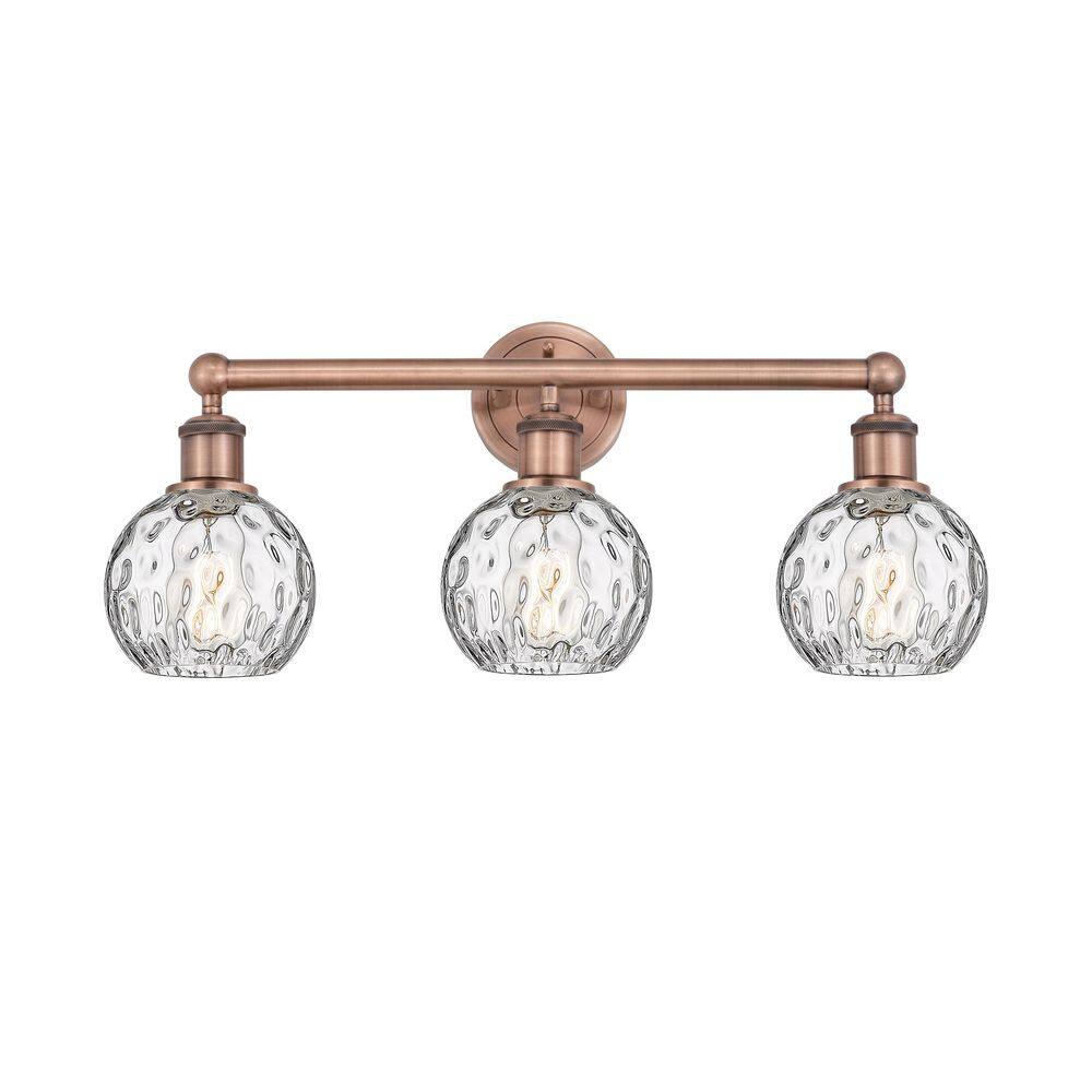 Athens Water Glass 24 in. 3-Light Antique Copper Vanity Light with Glass Shade price history on PriceWatchPro