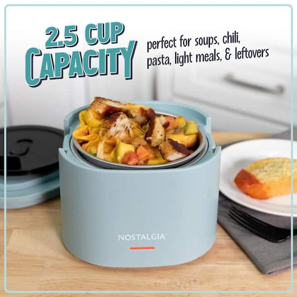 Nostalgia Chambray 20 oz. Portable Heated Lunch Box NLB25CHB - The