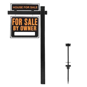 6' Vinyl PVC Real Estate Sign Post, Commercial Realtor Home for Sale Ads, Business Hours Advertisement Post for Yard