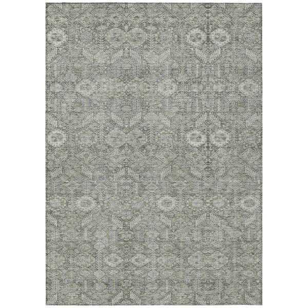Addison Rugs Chantille ACN574 Gray 8 ft. x 10 ft. Machine Washable Indoor/Outdoor Geometric Area Rug