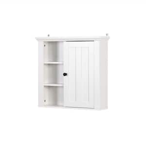 20.86 in. W x 5.71 in. D x 20.00 in. H White MDF Bathroom Wall Cabinet