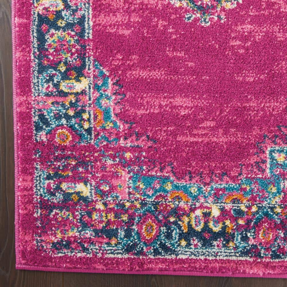 Handmade Blue Geometric Synthetic Rectangular Area Rug