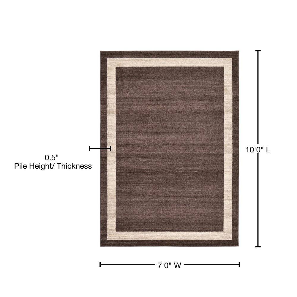 Brown and Ivory Rectangular Tufted Washable Area Rug