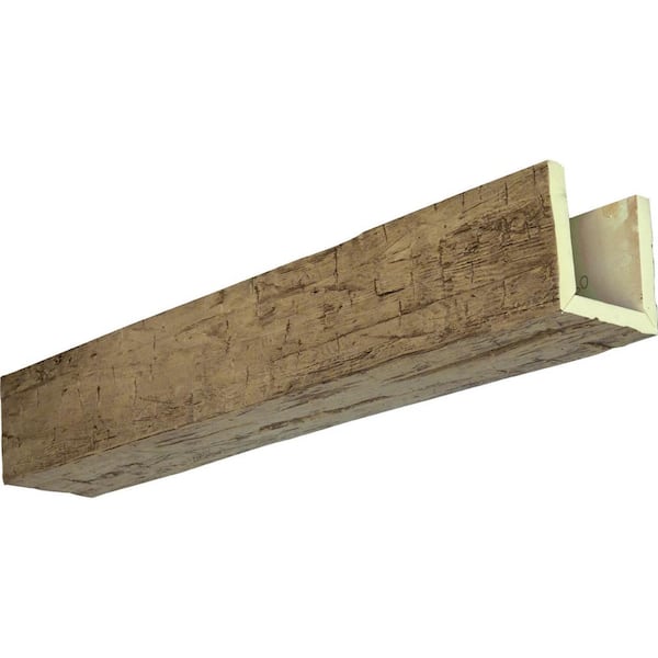 Ekena Millwork 6 in. x 10 in. x 10 ft. 3-Sided (U-Beam) Hand Hewn Natural Golden Oak Faux Wood Ceiling Beam