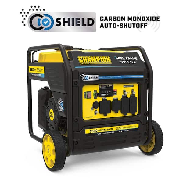 Champion Power Equipment 6500-Watt Gasoline Powered Open Frame Inverter with CO Shield and Quiet Technology