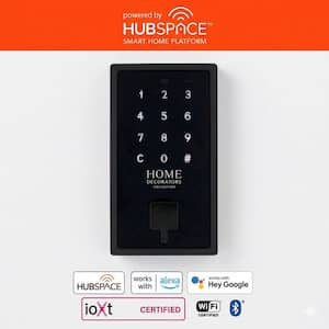 Touchscreen Matte Black Electronic Single Cylinder Deadbolt Wi-Fi Enabled Powered by Hubspace