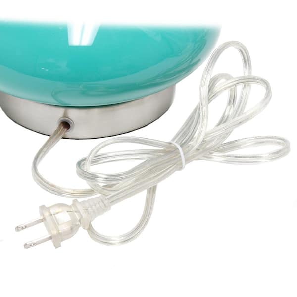 Elegant Designs 22.75 in. Teal Contemporary Curved Glass