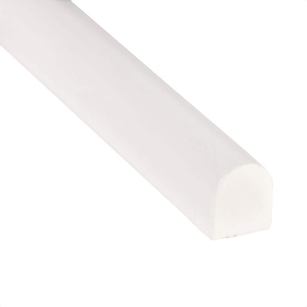 Bright White Glossy Cast Stone Pencil Liner Wall Tile Trim