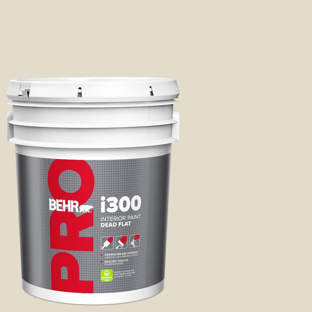 BEHR PRO 5 gal. PPU716 Vintage Linen Dead Flat Interior Paint PR31005