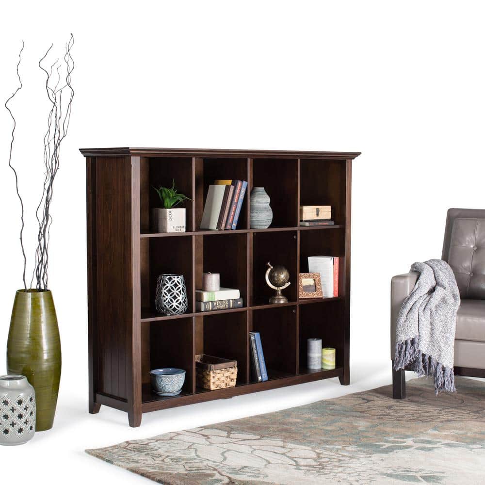 Brunette Brown Solid Wood 12-Cube Storage Unit