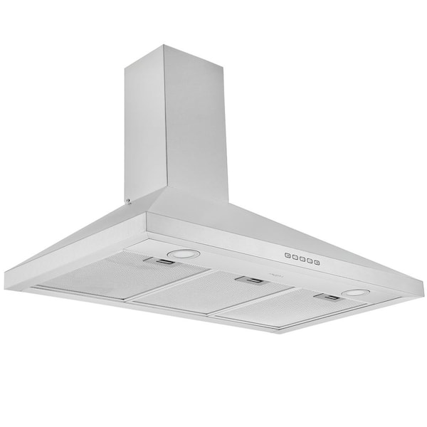 Ancona 36 in. 440 CFM Convertible Wall Mount Range Hood with LED Lights in Stainless Steel
