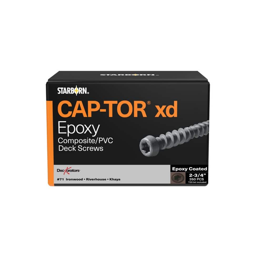 "#10 x 2-3/4 in. Star Trim Head Epoxy Coated Steel Composite Deck Screws Chocolate #71 (350-pieces)" price history on PriceWatchPro