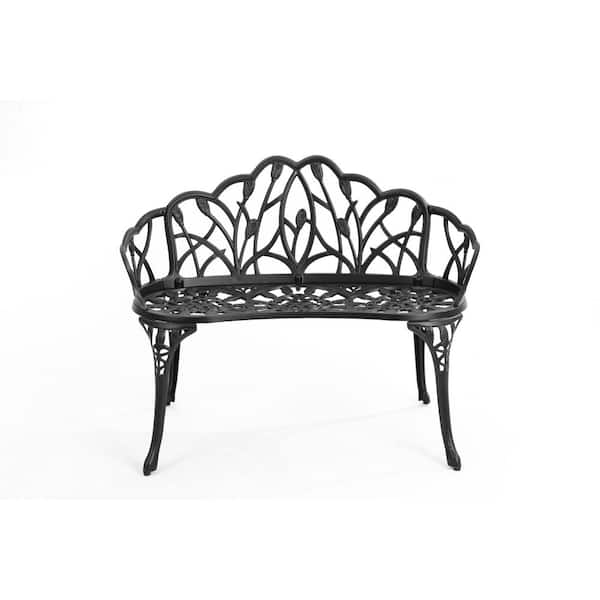 maocao hoom Aluminum Cast Aluminium Bench, Black